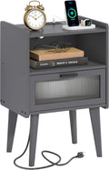 Nightstand with Charging Station and MORU Glass Door - Functional