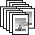 11x14 Picture Frame Set of 10 - Black Multi Photo Frames for Wall