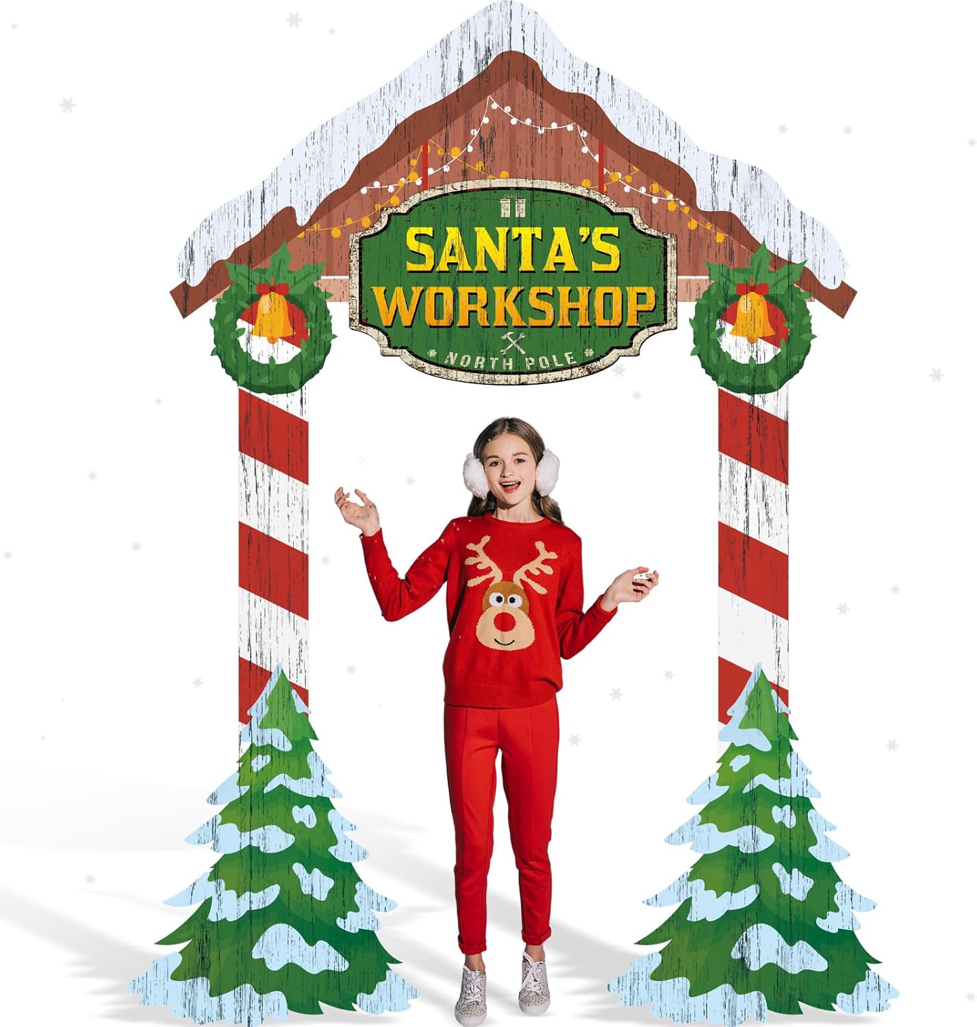 Santa's Workshop Photography Backdrop for Holiday Celebrations
