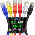 Maximm Cat 6 Ethernet Cable 30 ft (6-Pack) - 10Gbps Multicolor