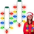 Light Up Christmas Necklace 24 Pack - Colorful 9 LED Bulbs, 40 in