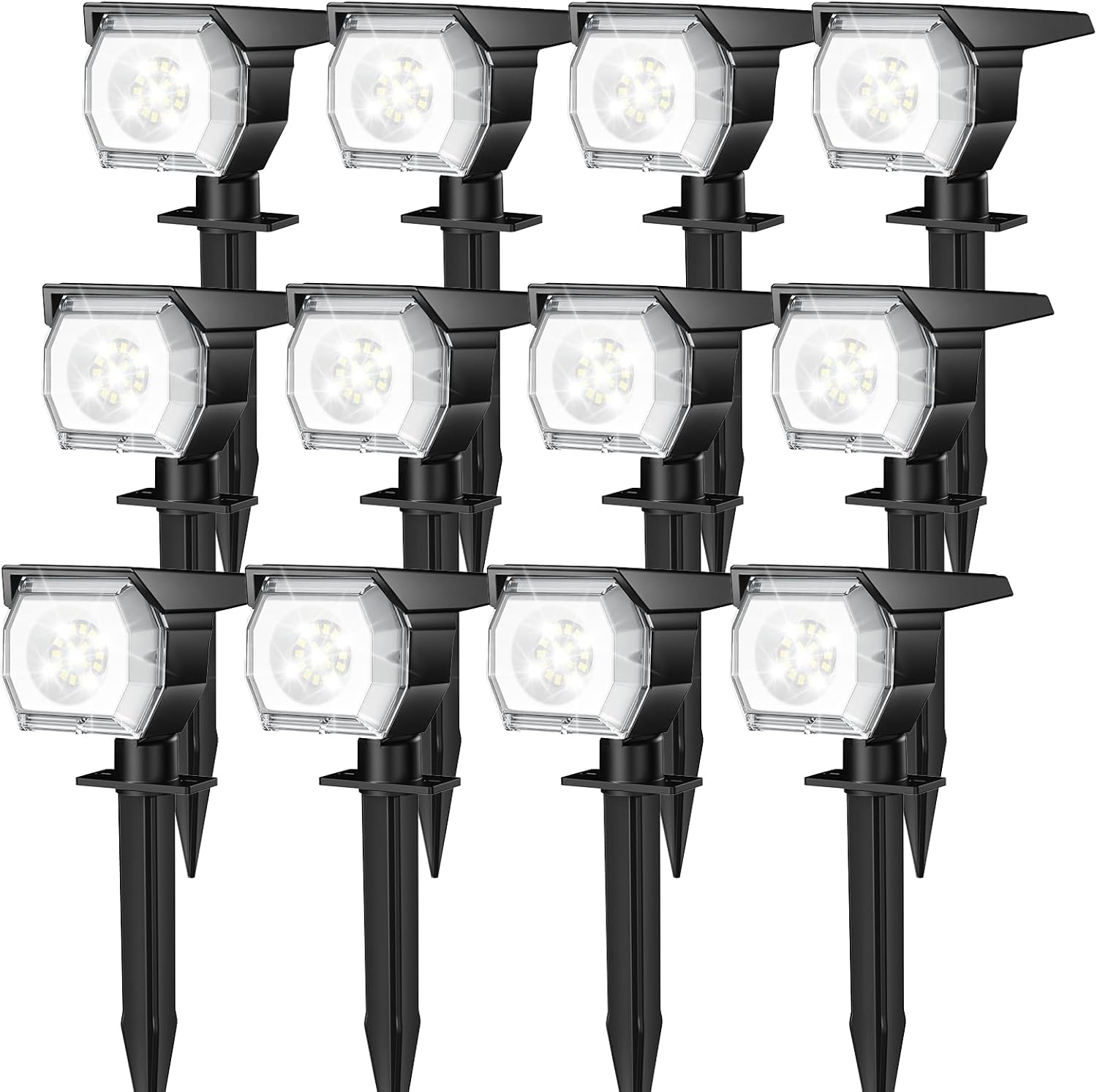 EIUIO Solar Outdoor Lights with 3 Modes for Garden Pathway