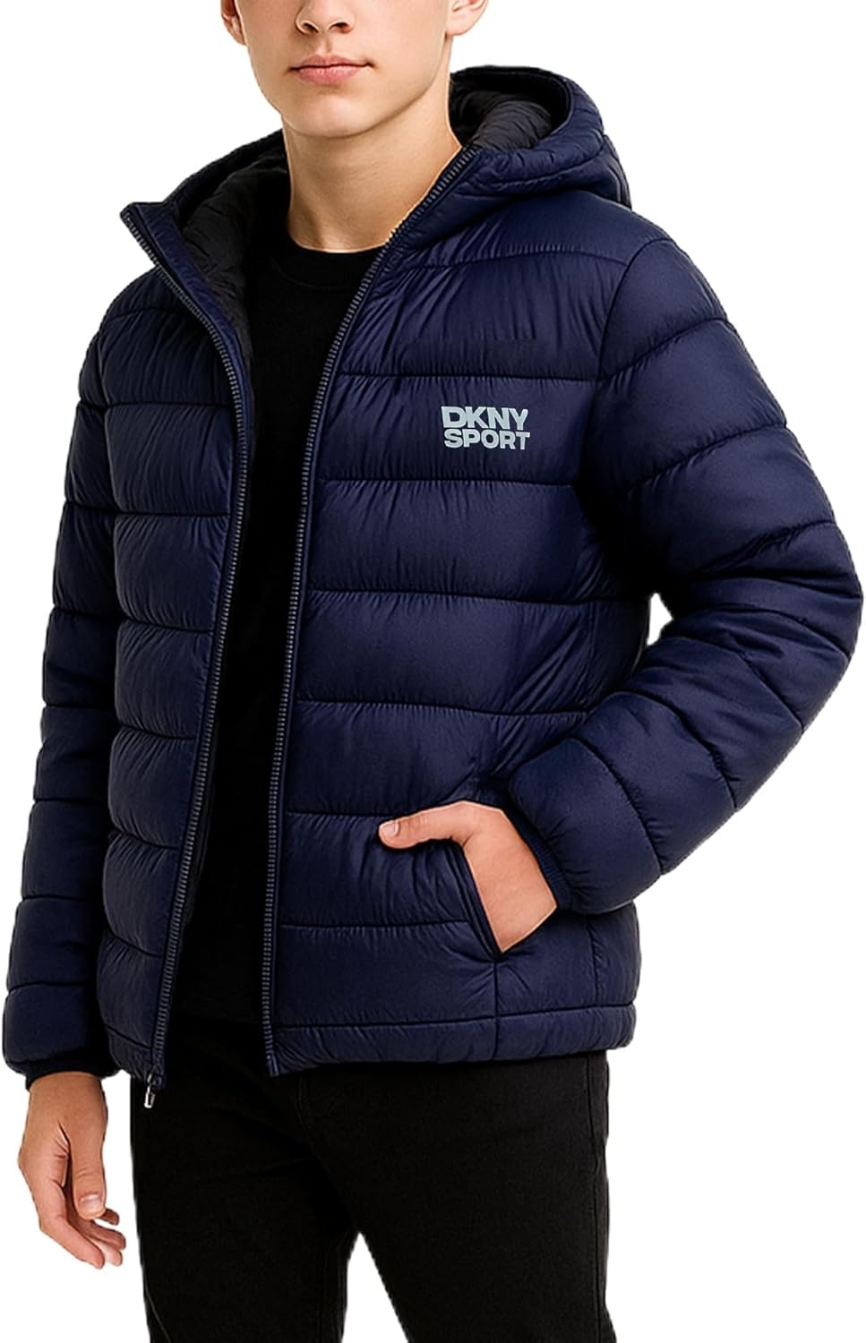 DKNY Boys Puffer Jacket - Insulated Wind Water Resistant Coat