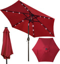 Blissun 7.5 ft Solar Umbrella, 18 LED Lighted Patio Umbrella - Solar