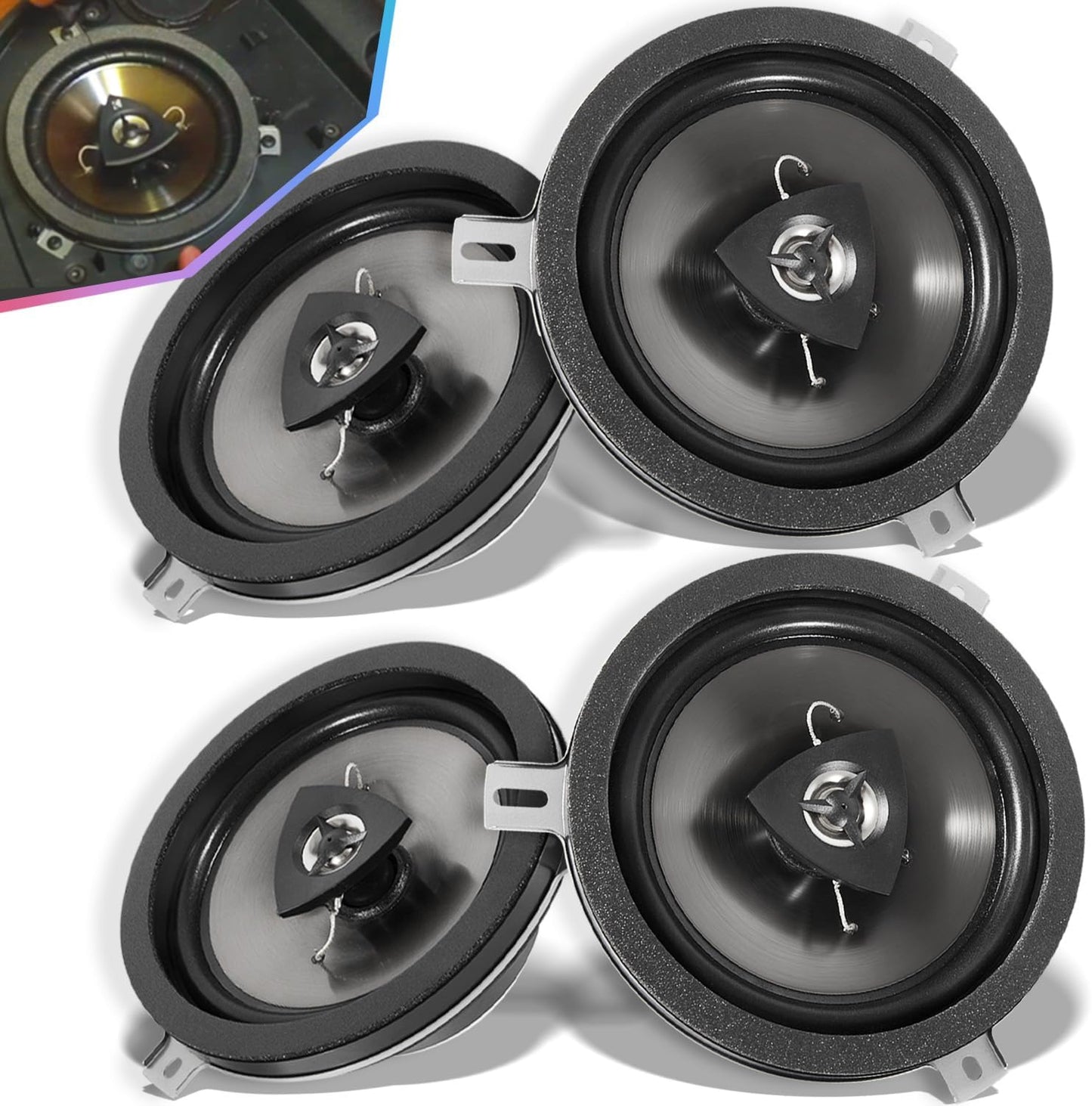 4 Pack Replacement Speakers for 2007-2018 Jeep Wrangler JK JKU