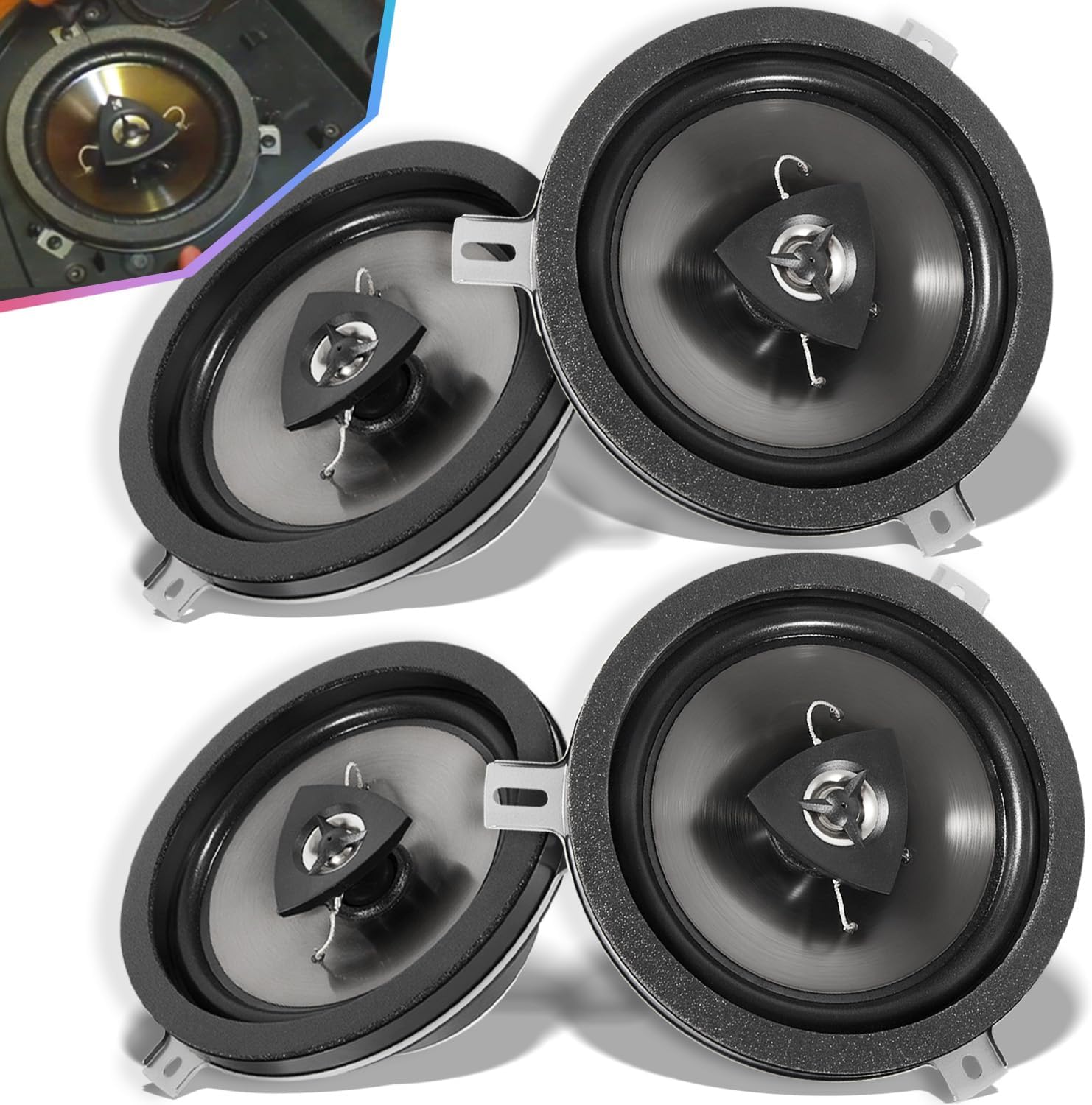 4 Pack Replacement Speakers for 2007-2018 Jeep Wrangler JK JKU
