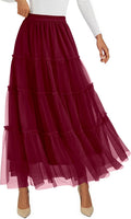 Tulle Skirts for Women High Waisted Tiered Maxi - Fall Style