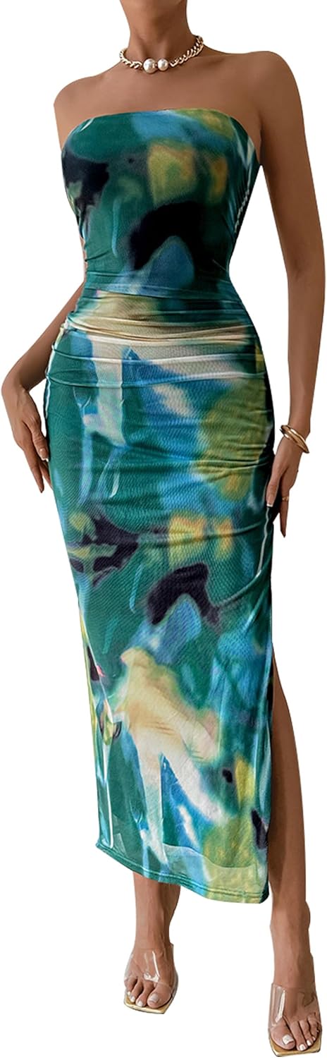 PRETTYGARDEN Women's Summer Maxi Bodycon Dress with Slit
