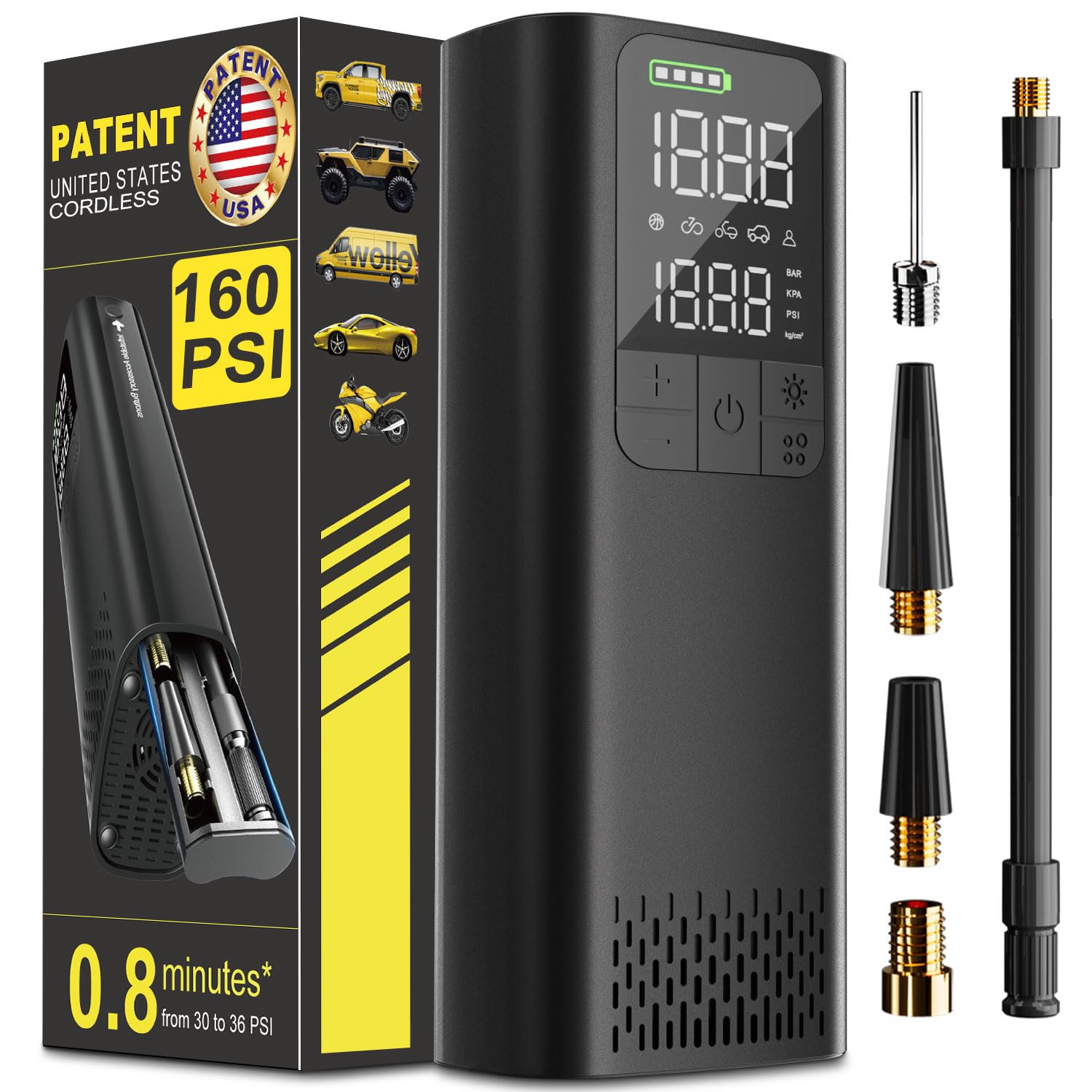 Fast Inflation 160 PSI Air Compressor with LED Light