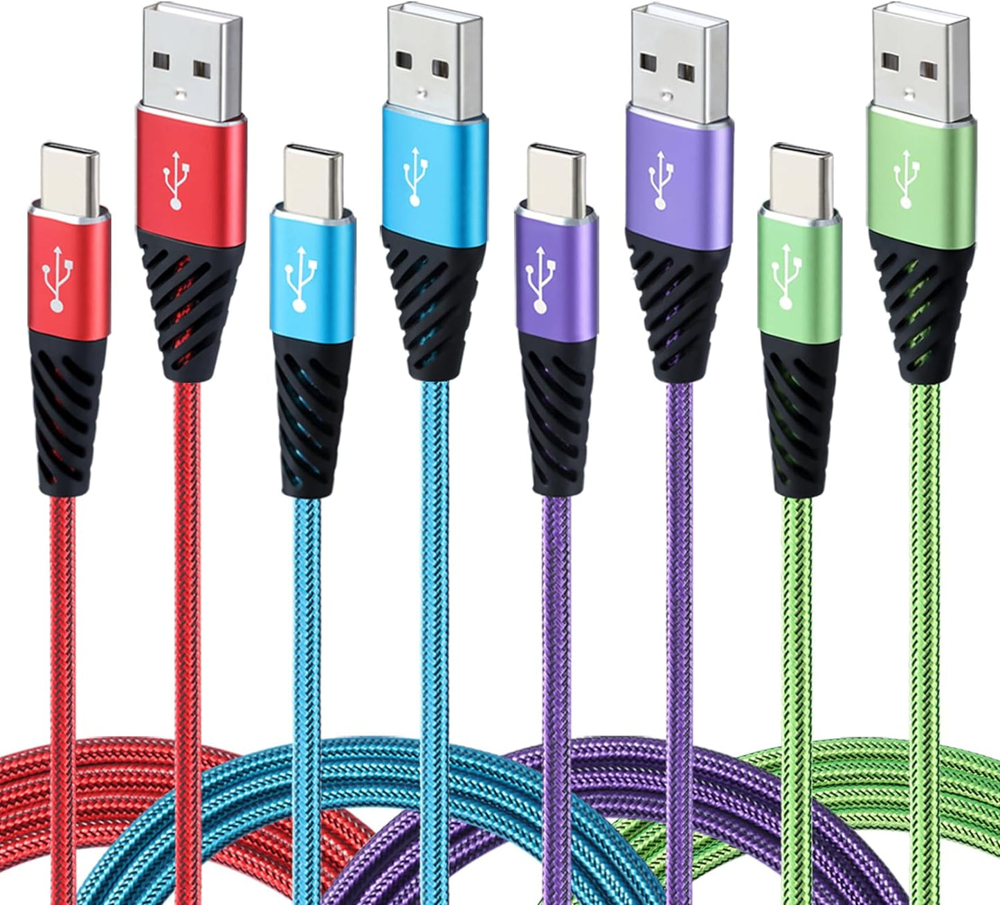 Fast Charge 10FT Type C Cable 4-Pack by Byncccea