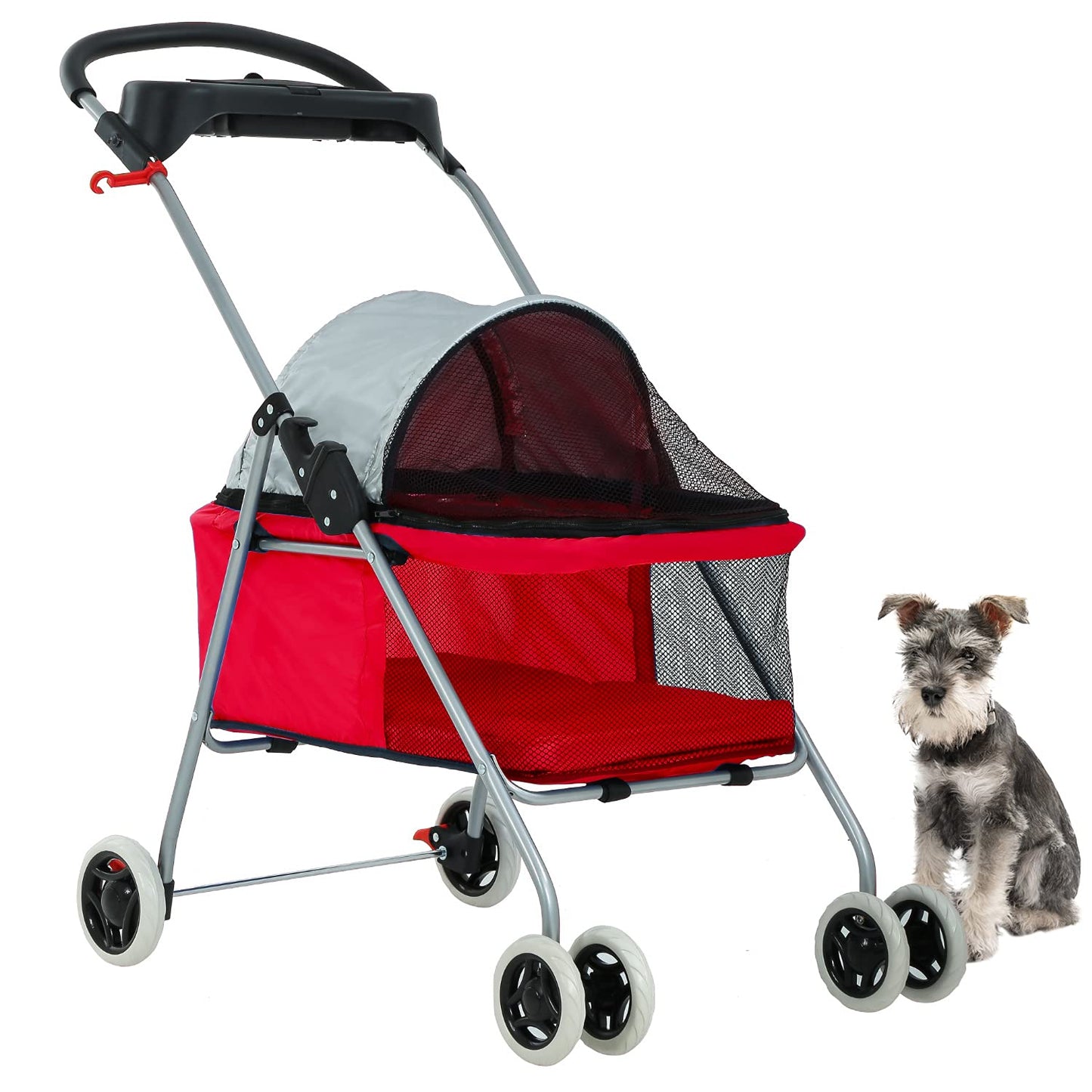 BestPet Pet Stroller 4 Wheels Posh Folding Waterproof Travel