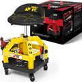 330 lb Capacity Rolling Shop Stool with Tool Tray - Yellow
