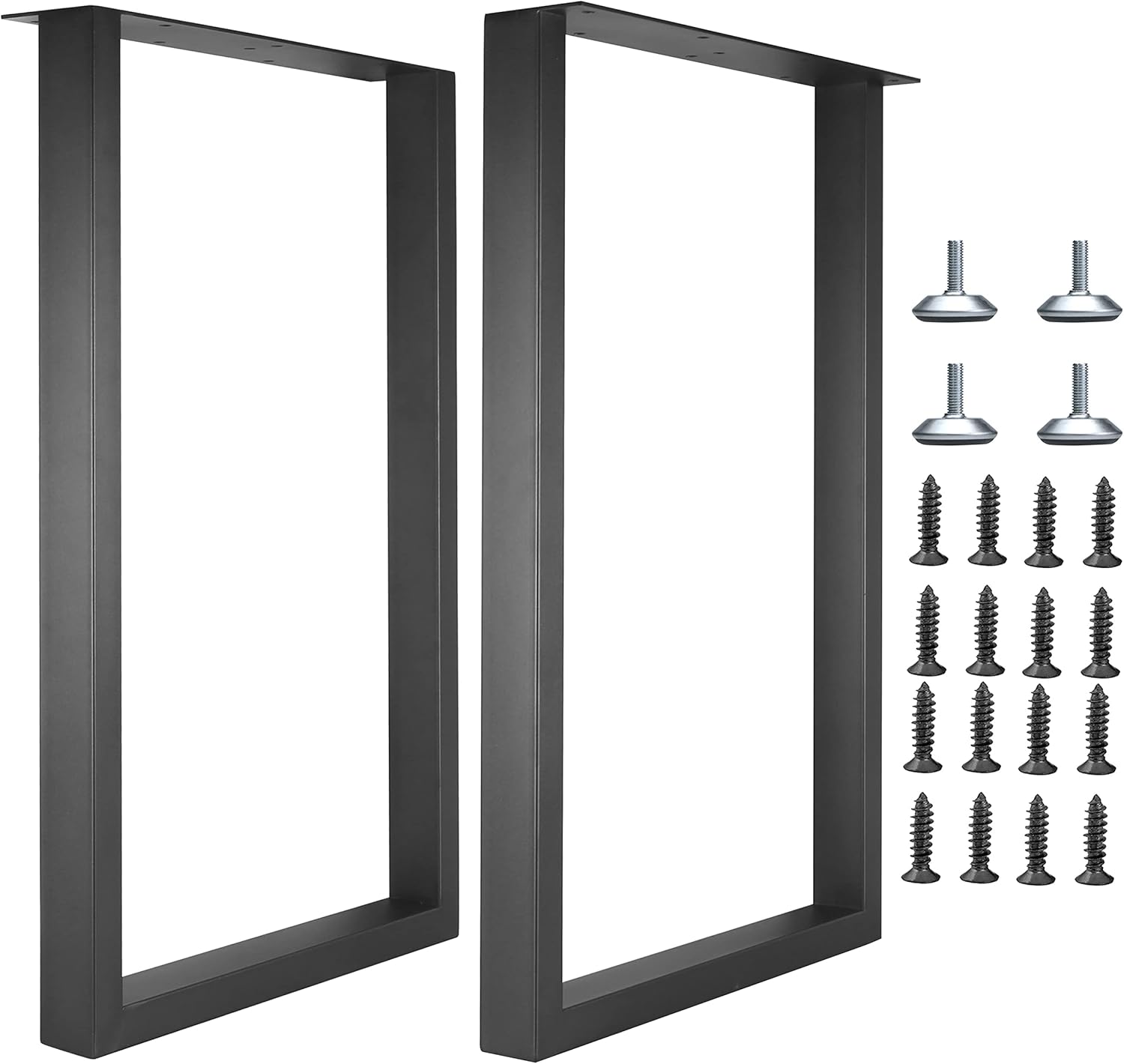 Metal Table Legs for Desk - Heavy Duty Square Tube Iron Design