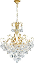 Crystal Chandelier Modern K9 Pendant Light - 10-Light Gold Fixture