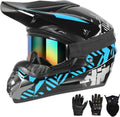 Youth Motocross Helmet 4Pcs Set - Full Face Kids Off-Road Gear