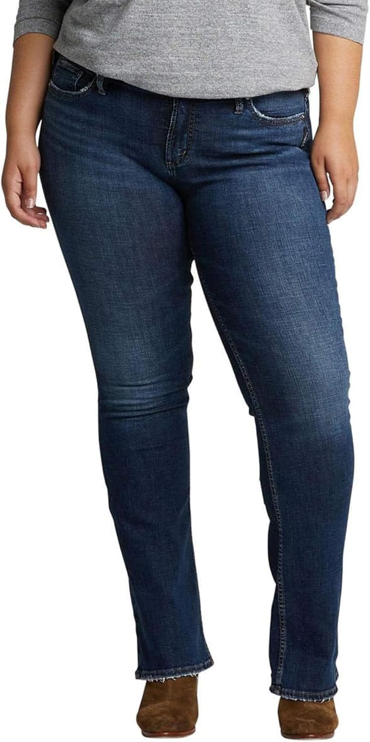 Suki Mid Rise Slim Bootcut Jeans for Plus Size Women
