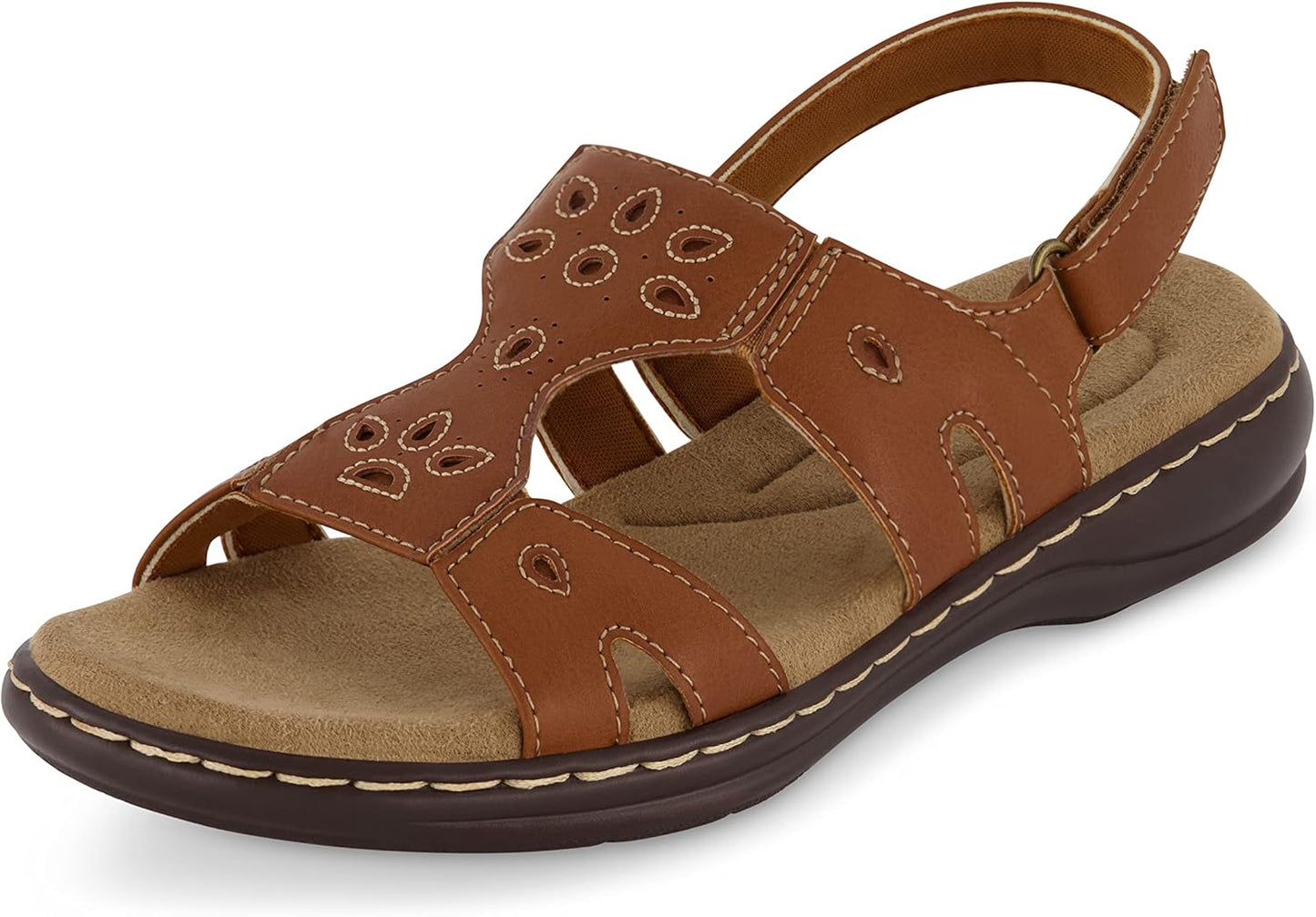 CUSHIONAIRE Women's Briar Comfort Sandal with Comfort Foam