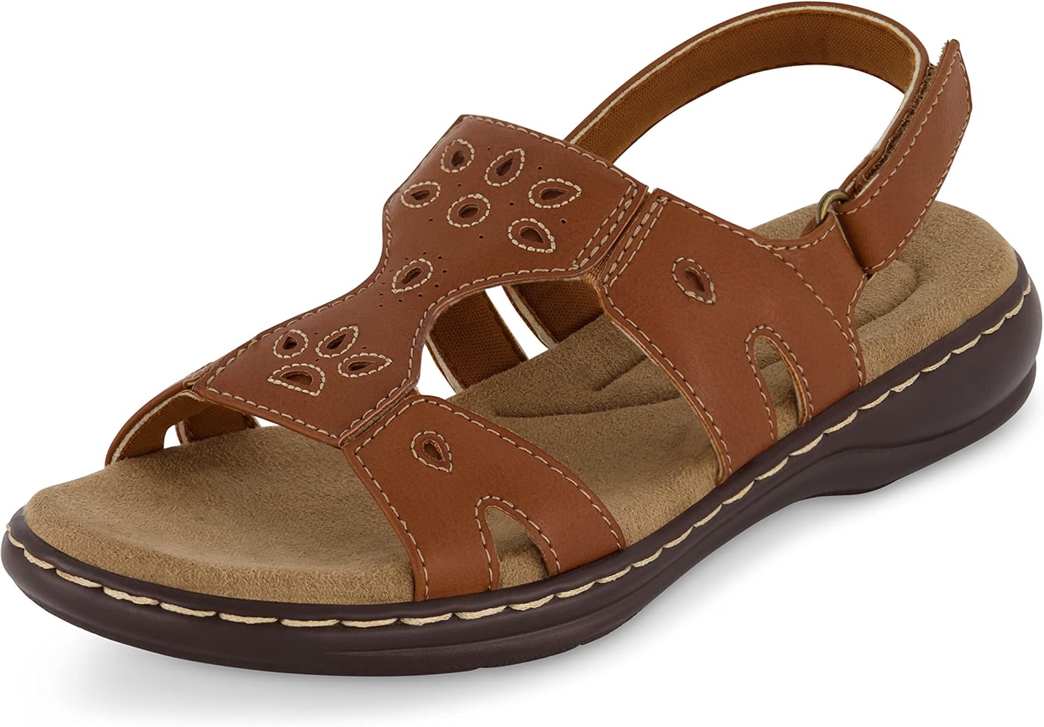CUSHIONAIRE Women's Briar Comfort Sandal with Comfort Foam