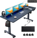 Electric Standing Desk 63 x 24 in with Charging Station - Smooth
