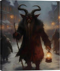 Christmas Devil Krampus Canvas Wall Art 20x30 - Retro Gothic Poster