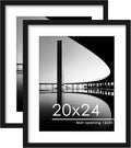 20x24 Picture Frame Set of 2 - Fits 16x20 with Mat or 20x24 Posters