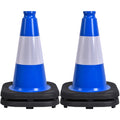 OrangeStar 12ft Traffic Cones 4-Pack Blue Safety Cones - Reflective