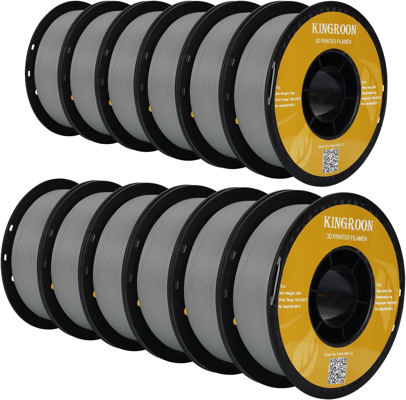 Kingroon PLA Filament 12 Rolls for High-Quality 3D Printing