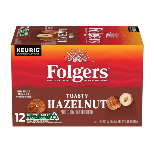 Folgers Toasty Hazelnut Coffee Pods - Rich Flavor!