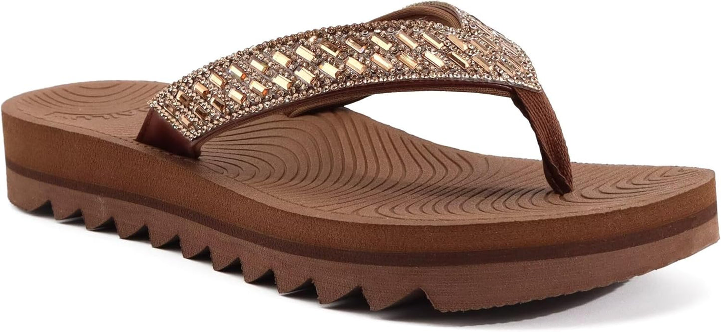 KuaiLu Womens Orthotic Flip Flops with Arch Support for Summer