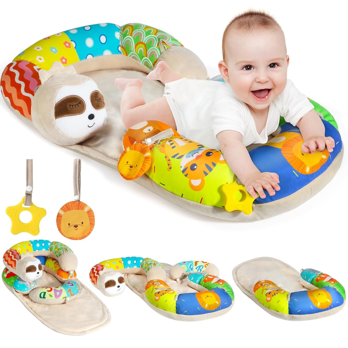 URMYWO Tummy Time Mat - 4 in 1 Support Pillow for Infants