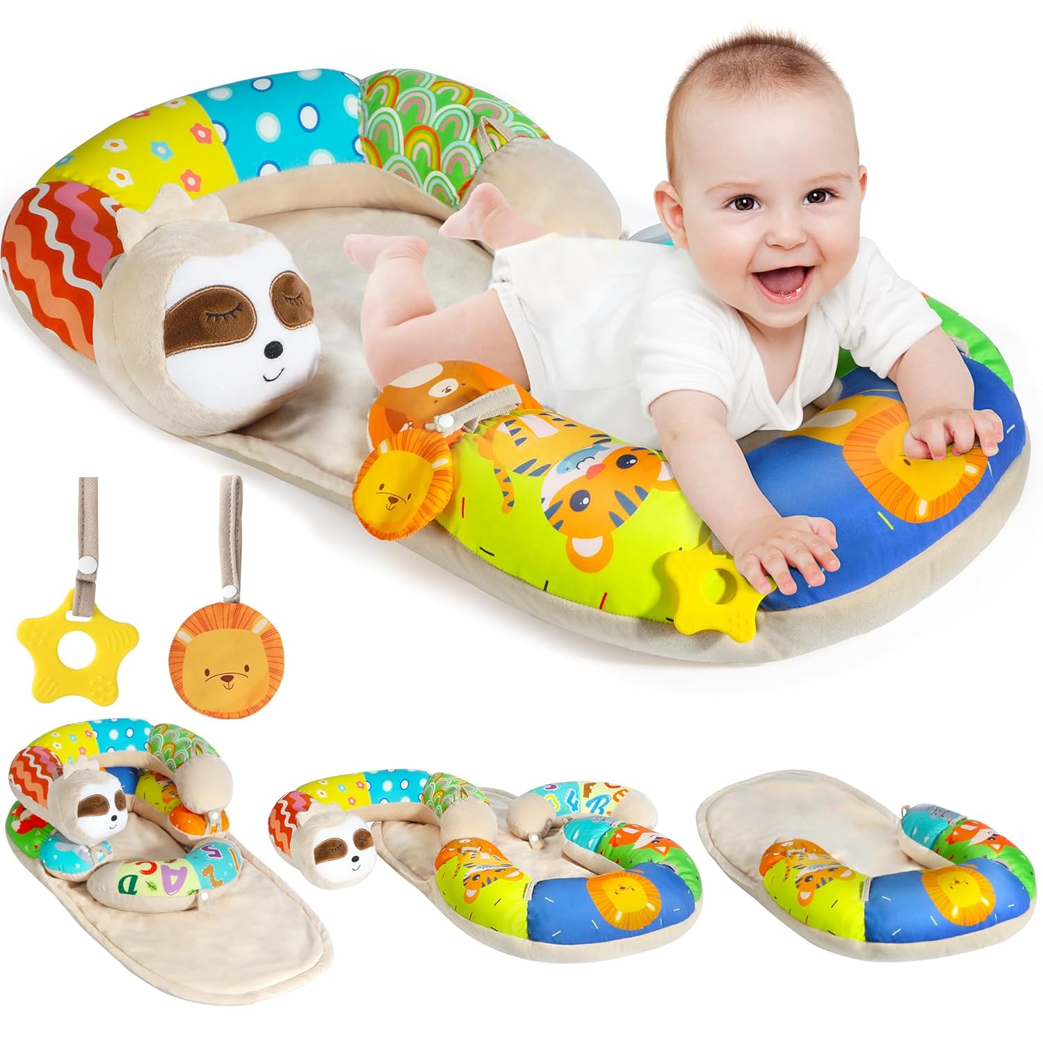 URMYWO Tummy Time Mat - 4 in 1 Support Pillow for Infants