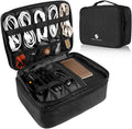Travel Electronics Organizer Bag - Large Waterproof Cable Case