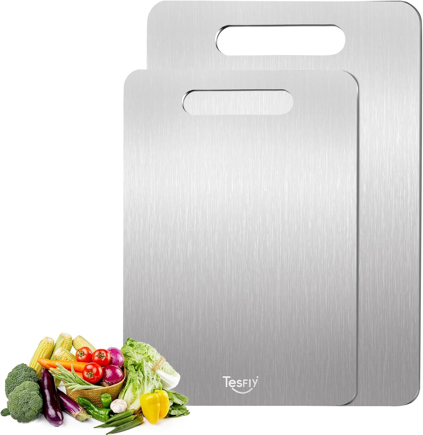 2 Pack Titanium Cutting Board for Kitchen - Durable & Safe