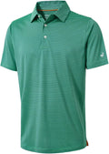 MICHEL ROUEN Men's Striped Golf Polo - Stay Dry!