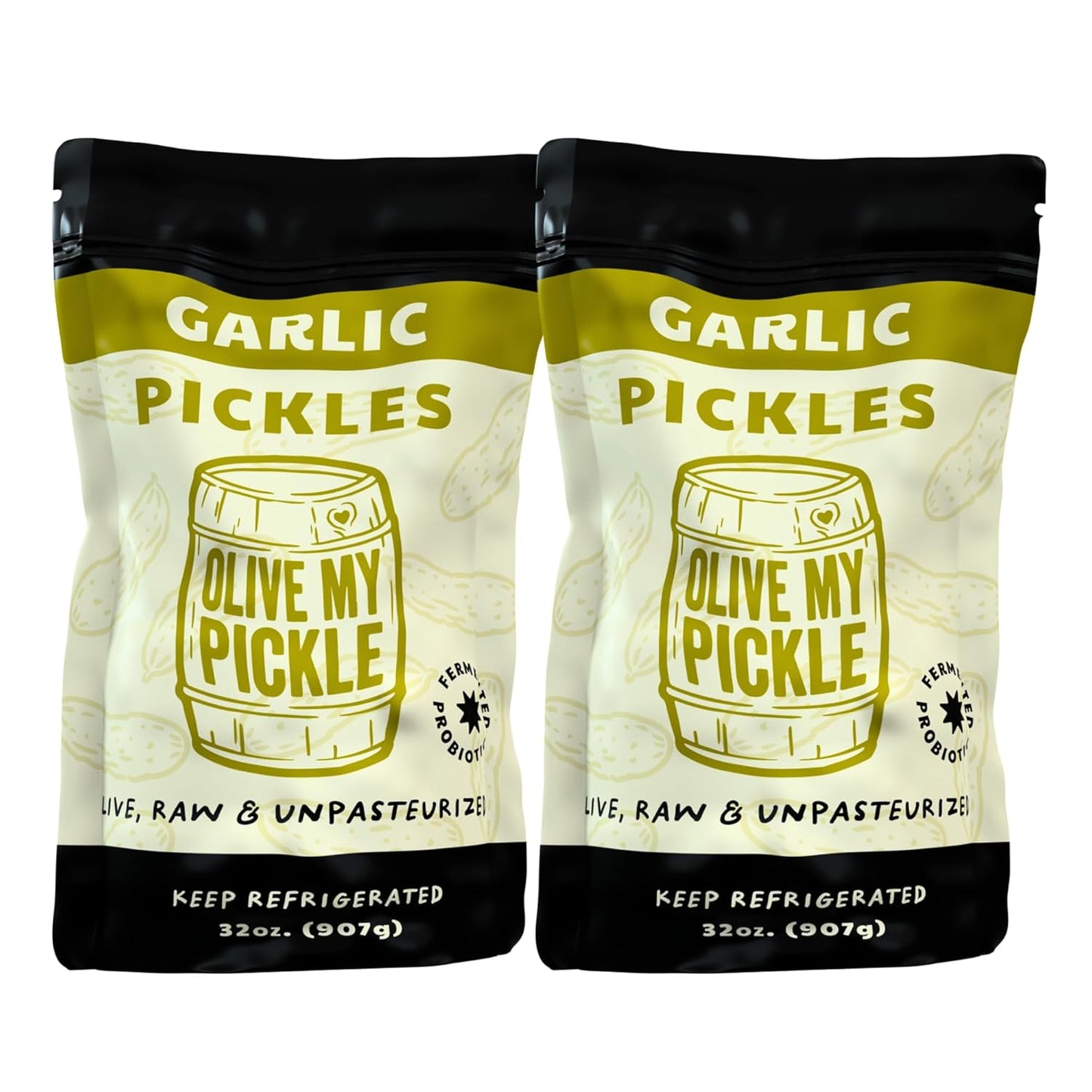 Olive My Pickle Fermented Garlic Dill Pickles - Probiotic Brine