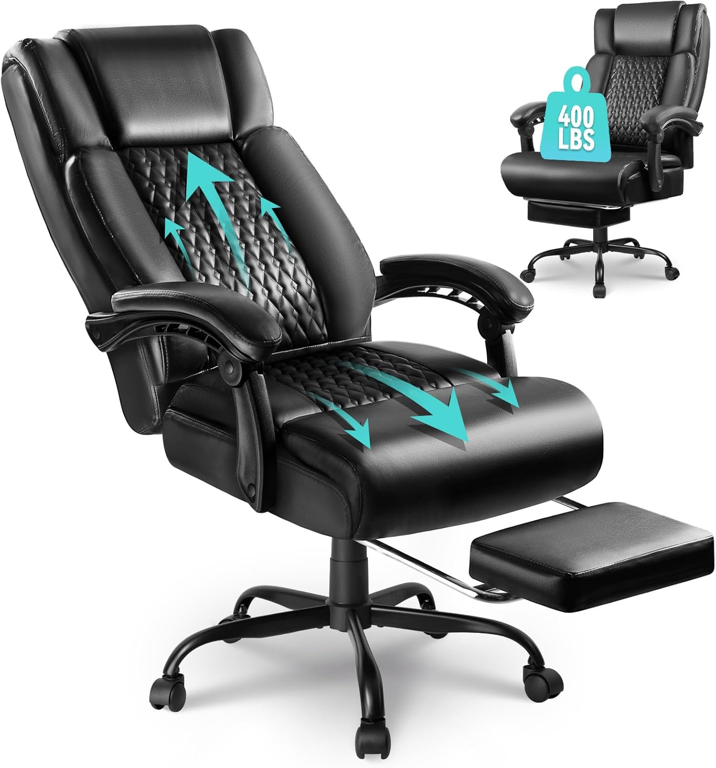 400lbs Executive Chair with Footrest - LEMBERI