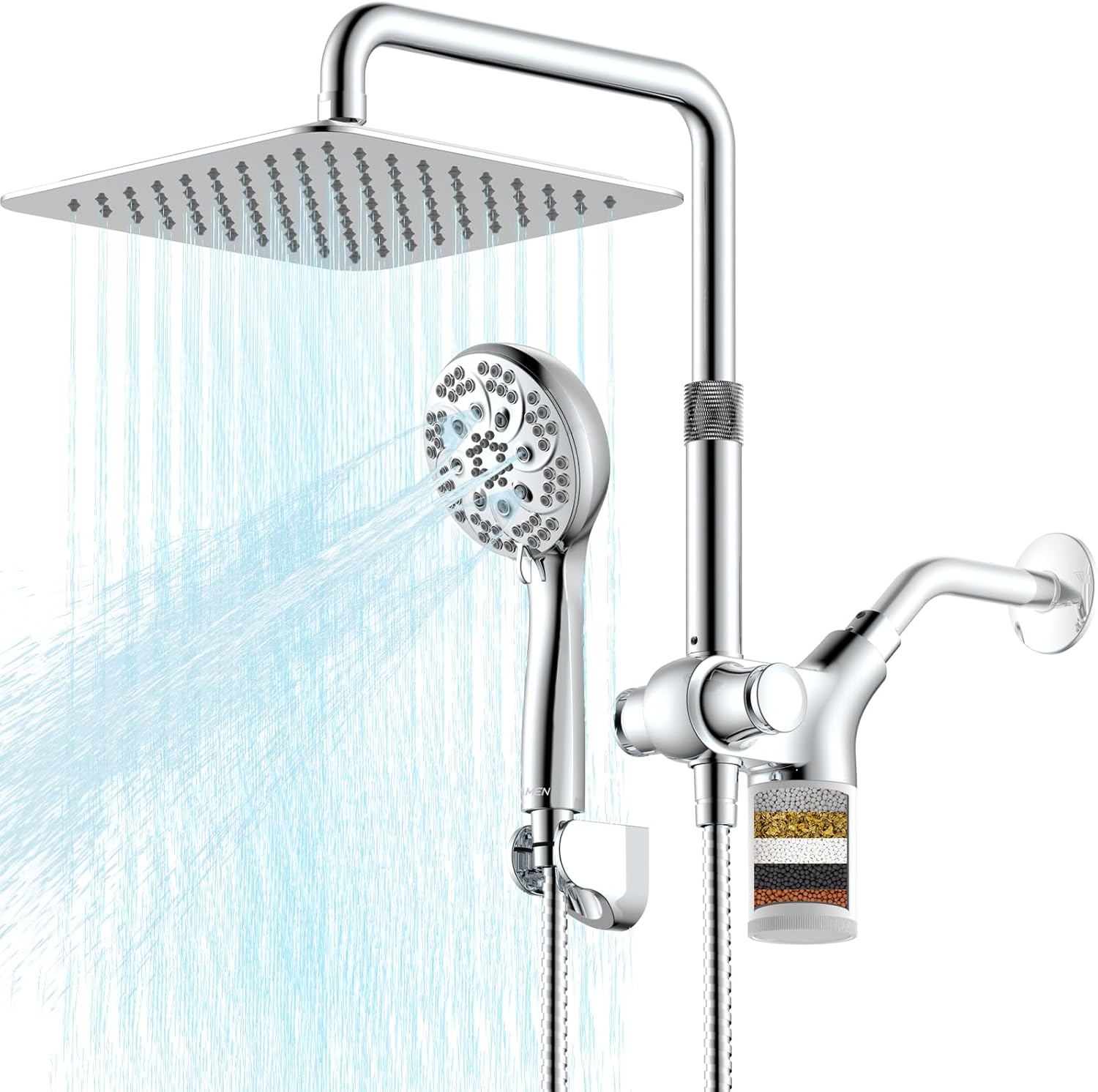 Upgraded Dual Shower Heads Combo with 10 inch Filtered System