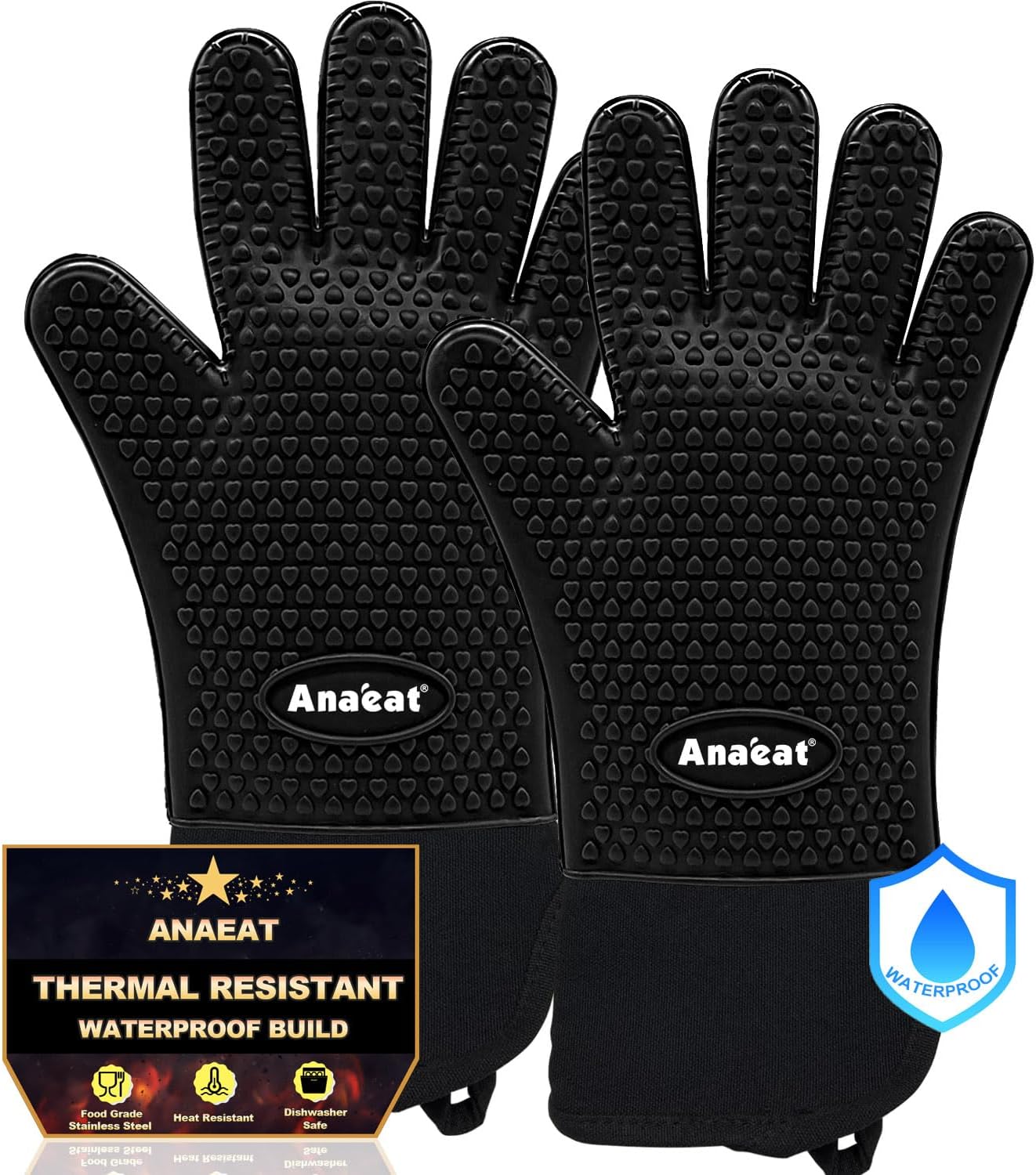 Anaeat Heat Resistant BBQ Gloves - Ultimate Grilling Protection