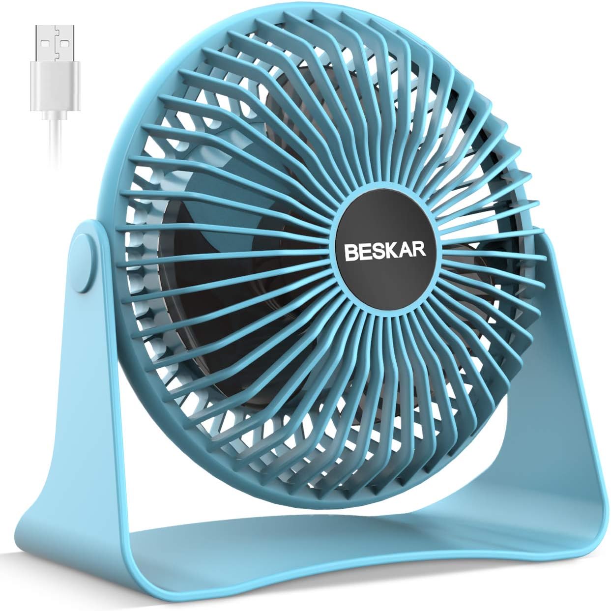 BESKAR Portable Desk Fan: Strong Airflow, Quiet Operation!
