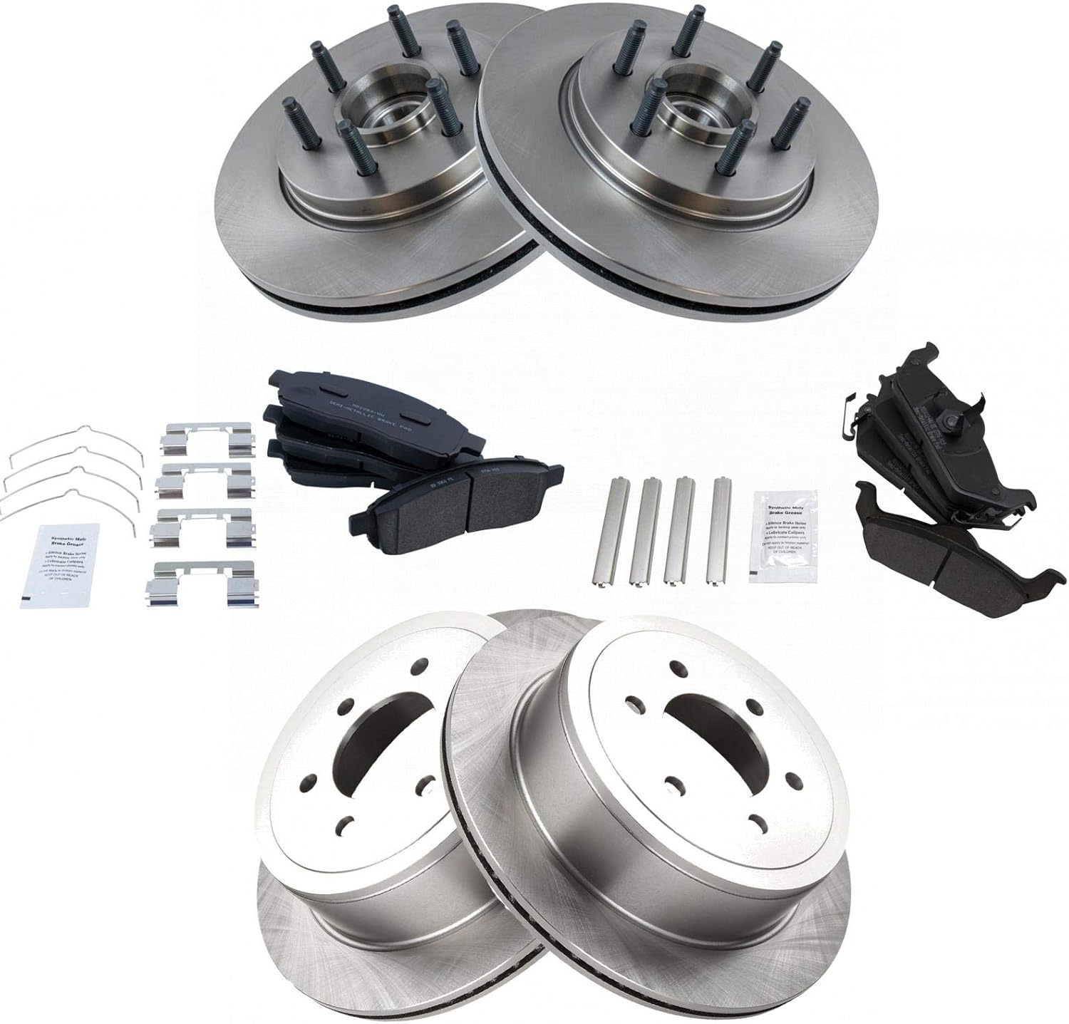 TRQ Brake Pad & Rotor Kit for 2004-2008 Ford F-150 Vehicles