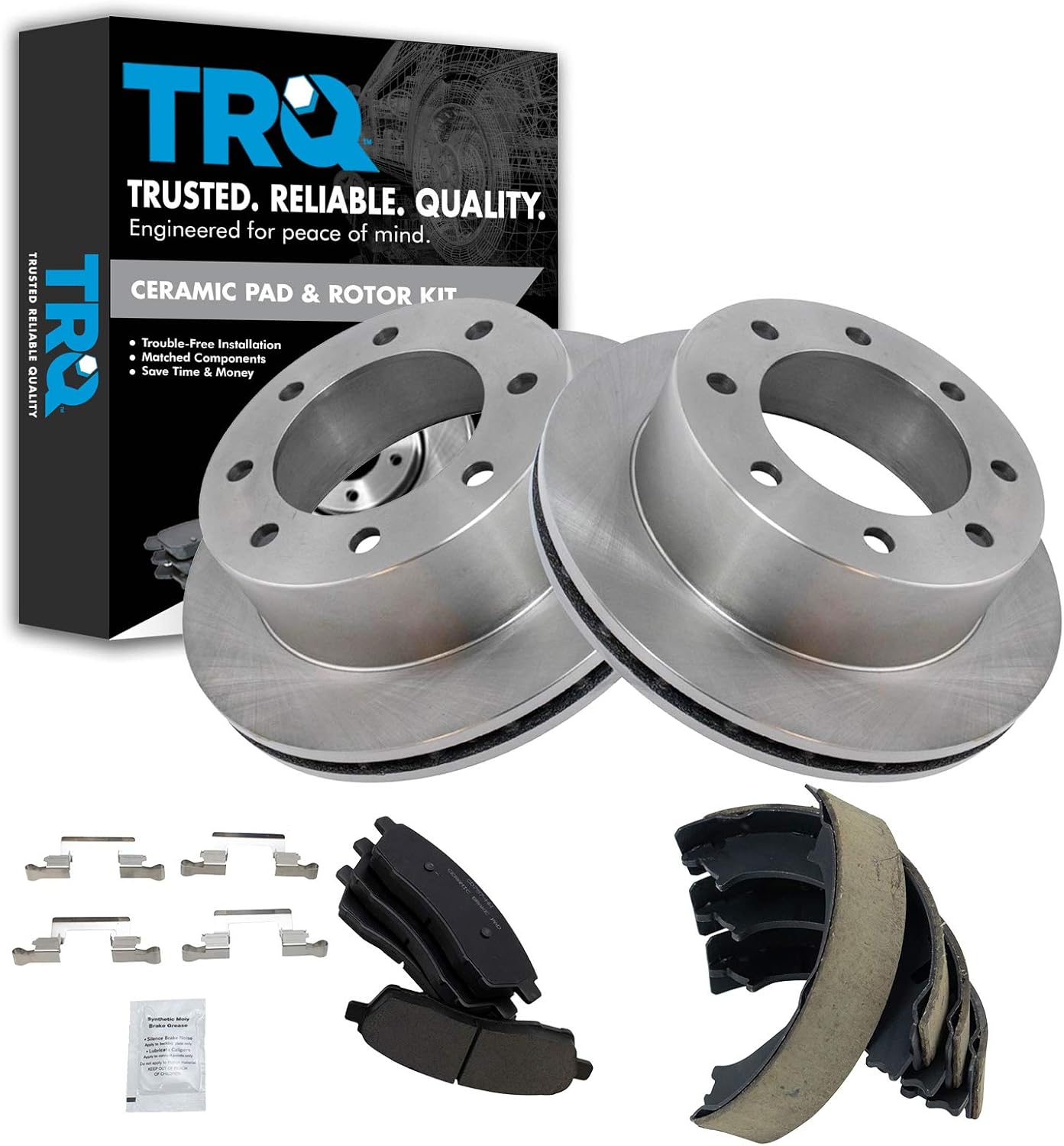 TRQ Rear Brake Pad & Rotor Kit for Ford Excursion & F-Series