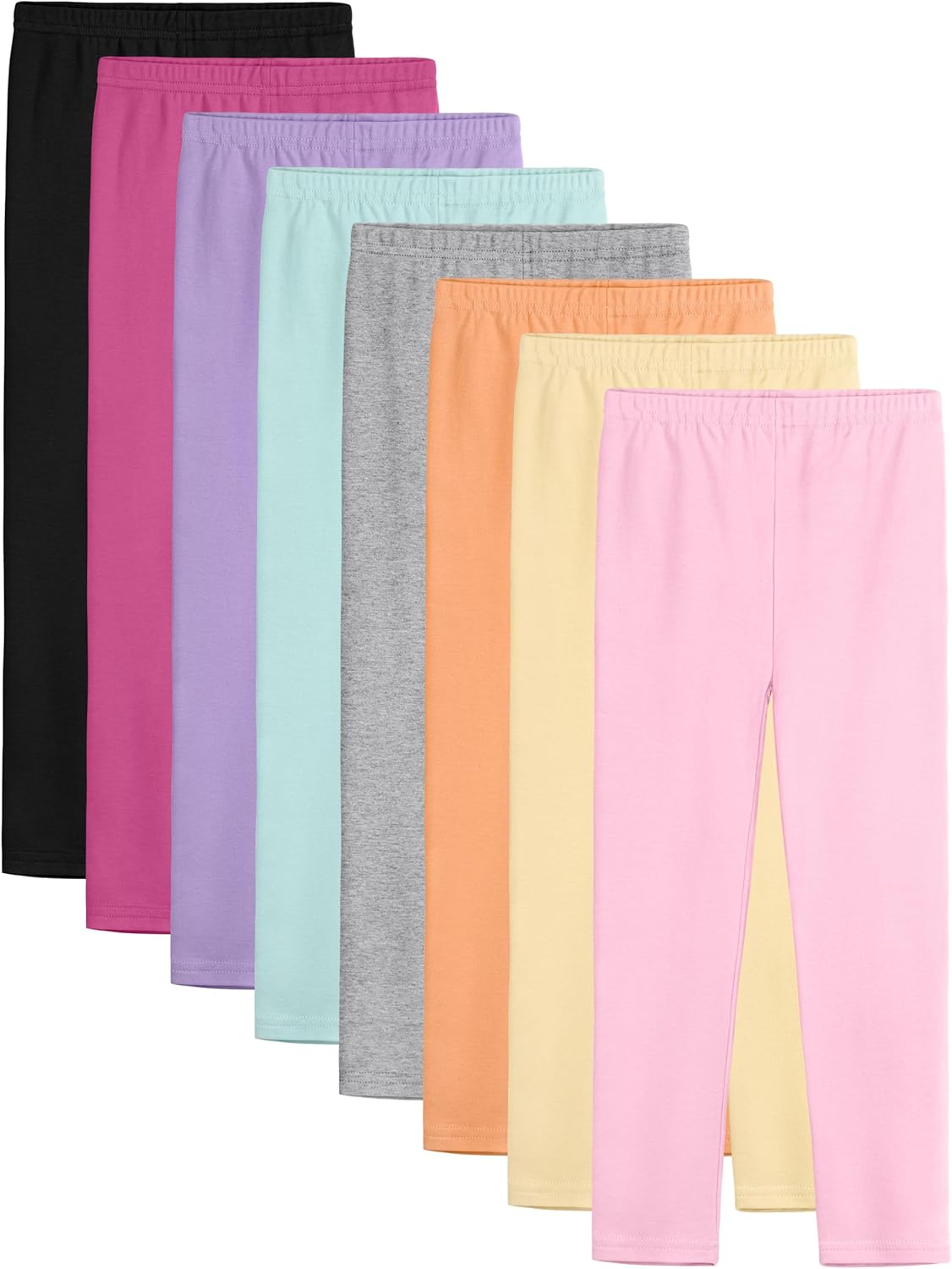 8 Pack Girls Leggings Cotton Stretchy Tights for Kids Warm