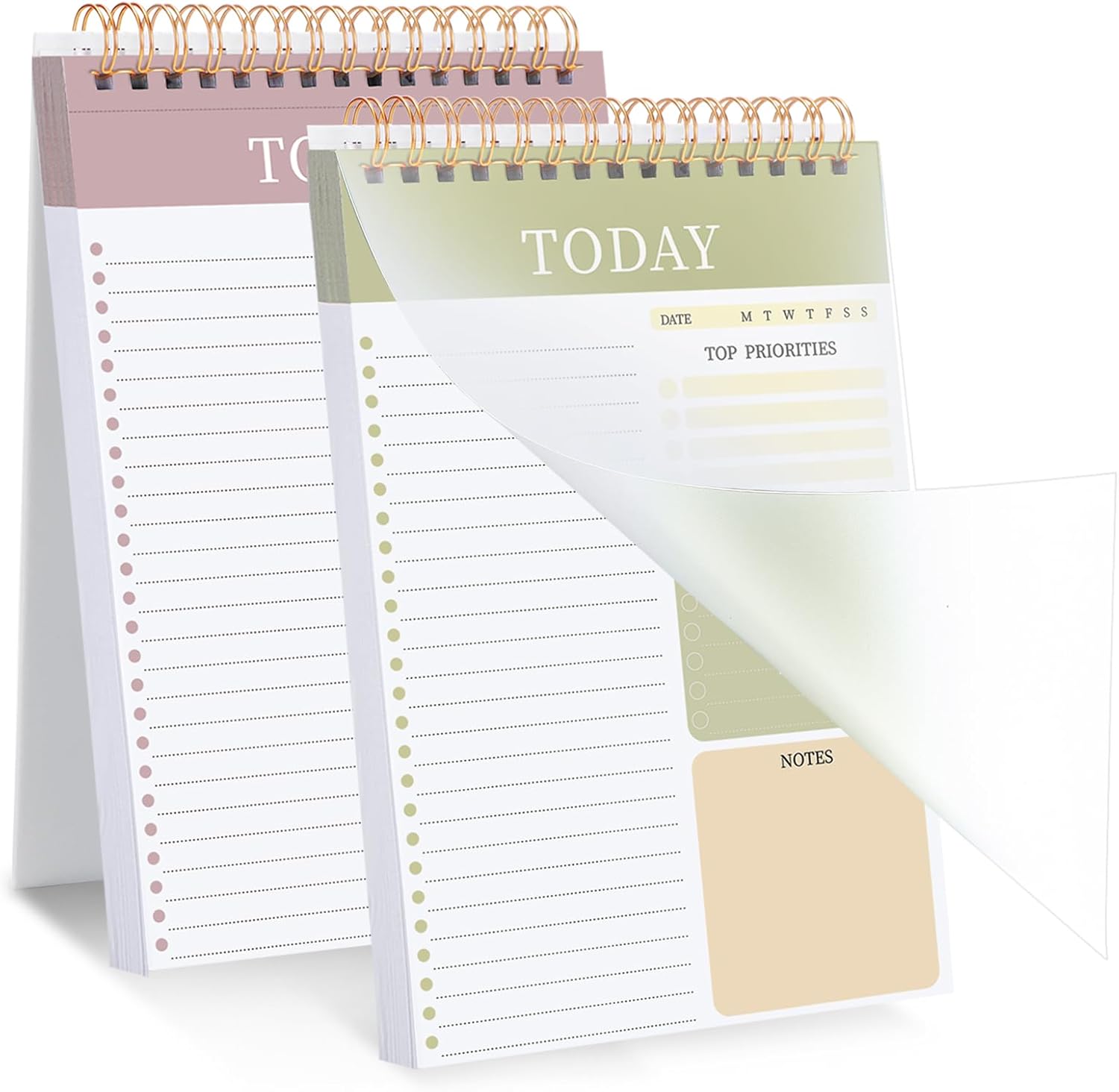 2-Pack A5 Daily Planner Notepad - 208 Pages, Task Checklist