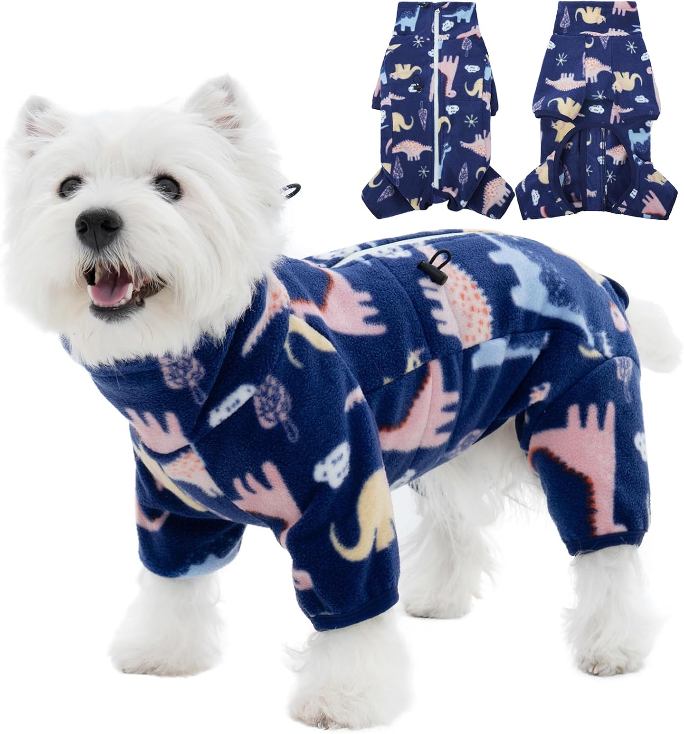 ROZKITCH Dog Winter Coat Soft Fleece Pajamas for Medium Dogs