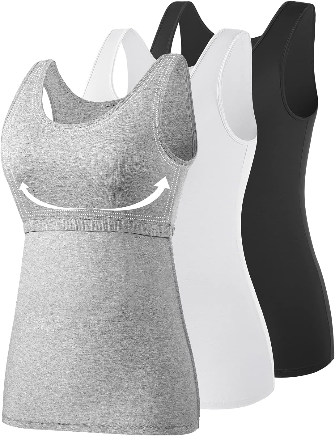 AMVELOP Tank Tops for Women with Built in Bra for Comfort