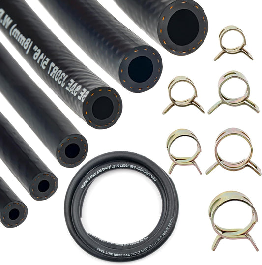 Fuel Line Hose Kit 6PCS 10FT with 30PCS Clamps for Engines