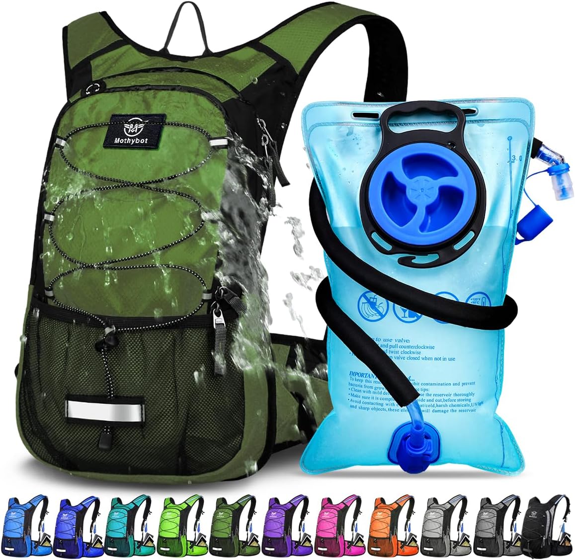 Insulated Hydration Backpack with 3L BPA Free Water Bladder