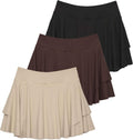 Women's 14in Layered Ruffle Tennis Golf Skorts 3 Pack - Flattering Fit