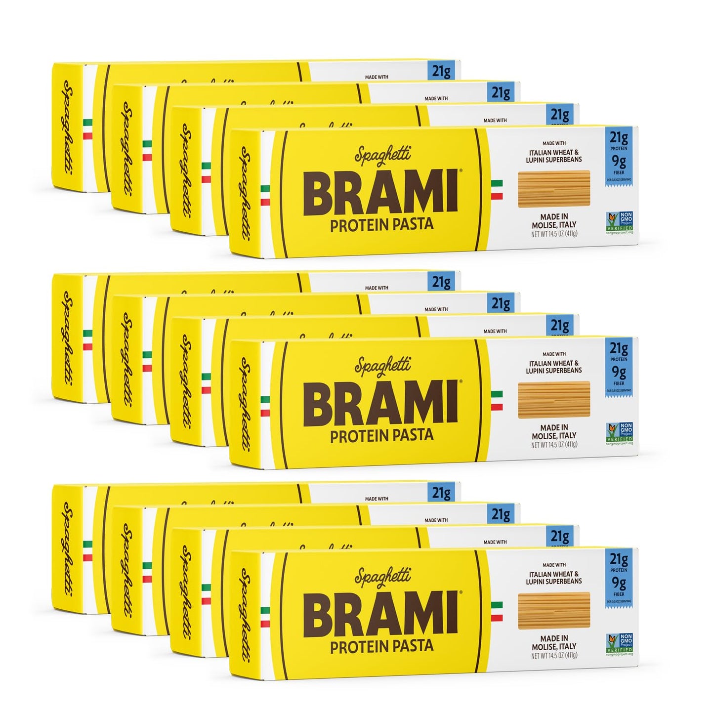 Brami Italian Protein Spaghetti Pasta, Non-GMO, 14.5 Ounce Pack