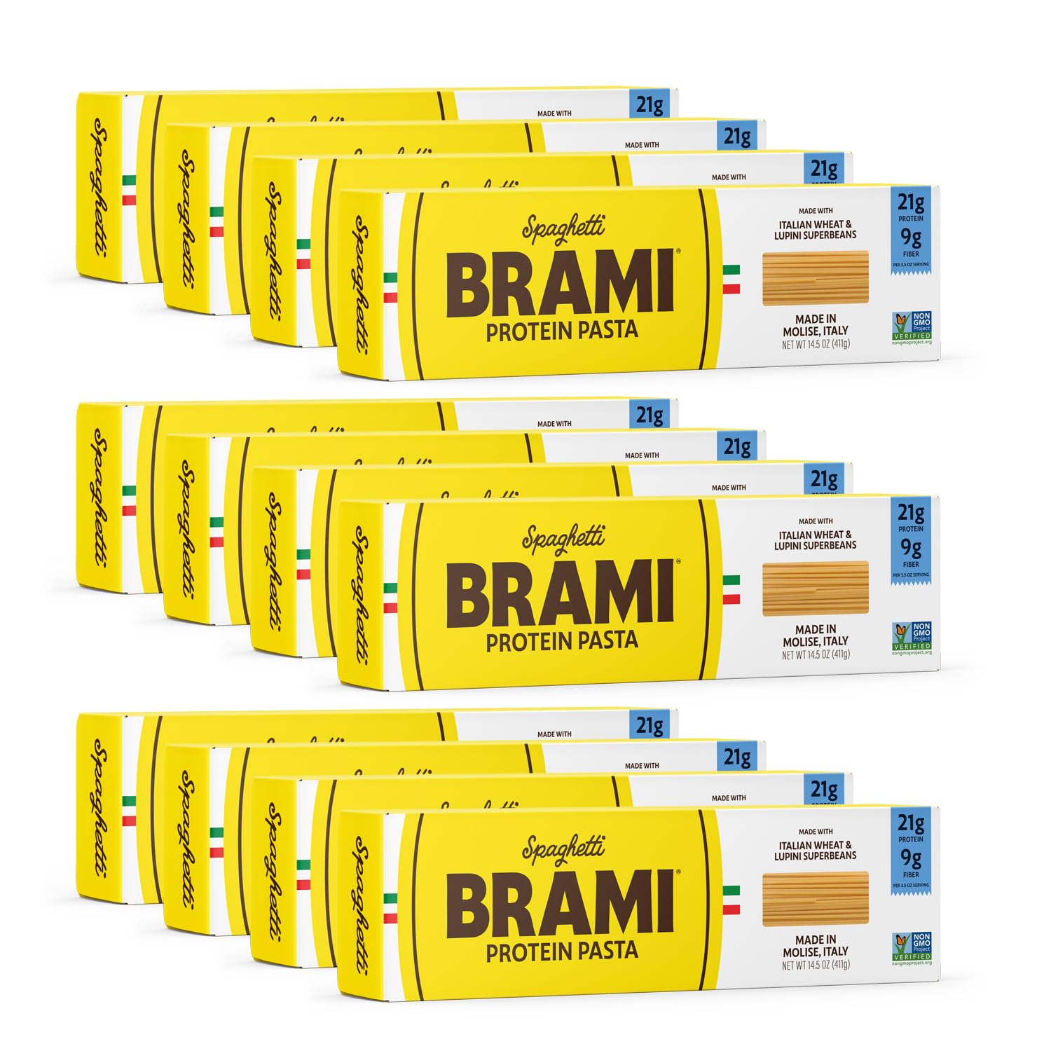 Brami Italian Protein Spaghetti Pasta, Non-GMO, 14.5 Ounce Pack